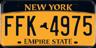 NY license plate FFK4975