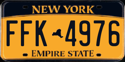 NY license plate FFK4976