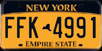 NY license plate FFK4991
