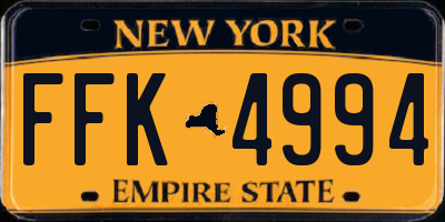 NY license plate FFK4994