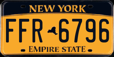 NY license plate FFR6796