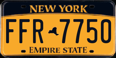 NY license plate FFR7750