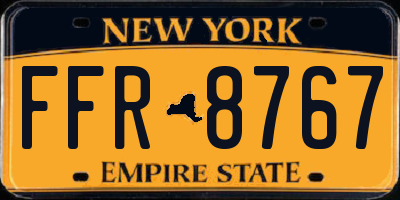 NY license plate FFR8767