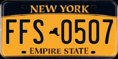 NY license plate FFS0507