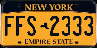 NY license plate FFS2333