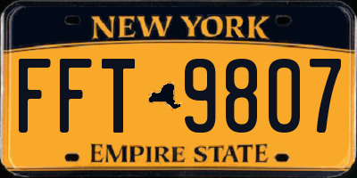 NY license plate FFT9807