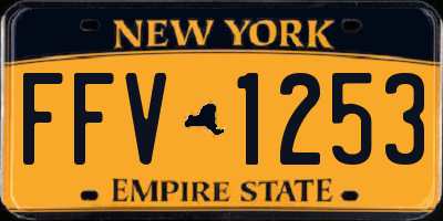 NY license plate FFV1253