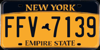 NY license plate FFV7139