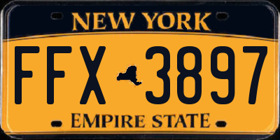 NY license plate FFX3897