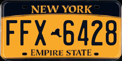 NY license plate FFX6428