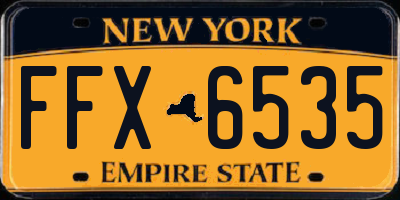 NY license plate FFX6535