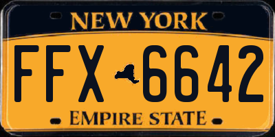 NY license plate FFX6642