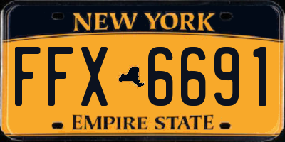 NY license plate FFX6691