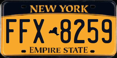 NY license plate FFX8259