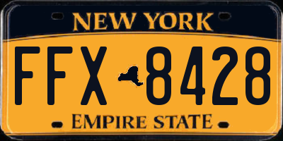 NY license plate FFX8428