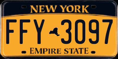 NY license plate FFY3097