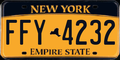NY license plate FFY4232