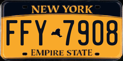 NY license plate FFY7908