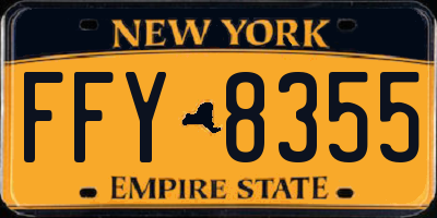 NY license plate FFY8355