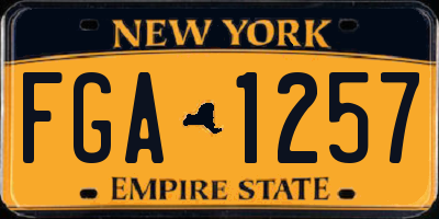 NY license plate FGA1257