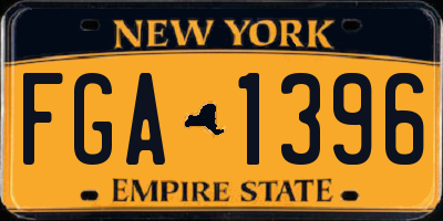 NY license plate FGA1396