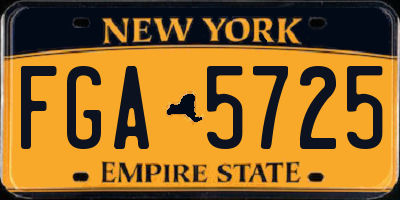 NY license plate FGA5725