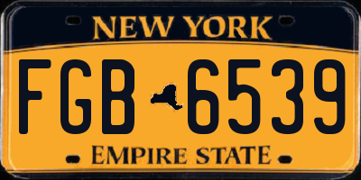 NY license plate FGB6539
