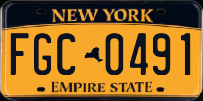 NY license plate FGC0491