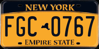 NY license plate FGC0767