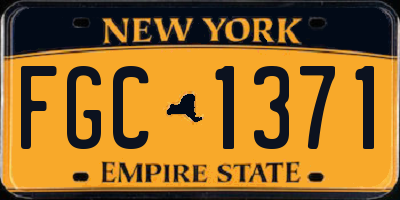 NY license plate FGC1371