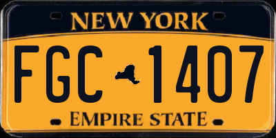 NY license plate FGC1407