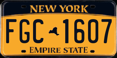 NY license plate FGC1607