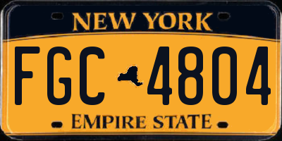NY license plate FGC4804