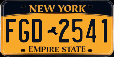 NY license plate FGD2541