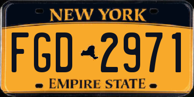 NY license plate FGD2971