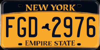 NY license plate FGD2976
