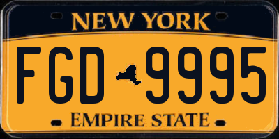 NY license plate FGD9995