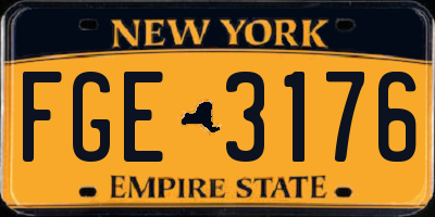 NY license plate FGE3176