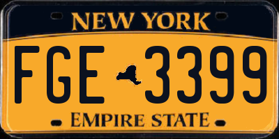 NY license plate FGE3399