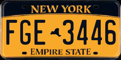 NY license plate FGE3446
