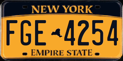 NY license plate FGE4254