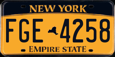 NY license plate FGE4258