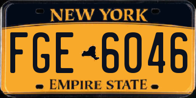NY license plate FGE6046