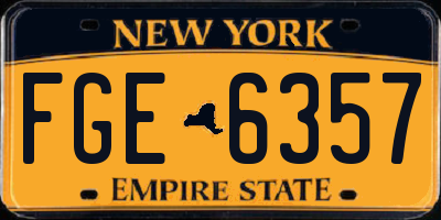 NY license plate FGE6357