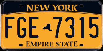 NY license plate FGE7315