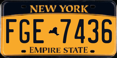 NY license plate FGE7436