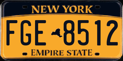 NY license plate FGE8512