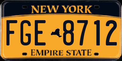 NY license plate FGE8712