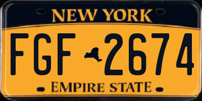 NY license plate FGF2674