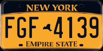 NY license plate FGF4139